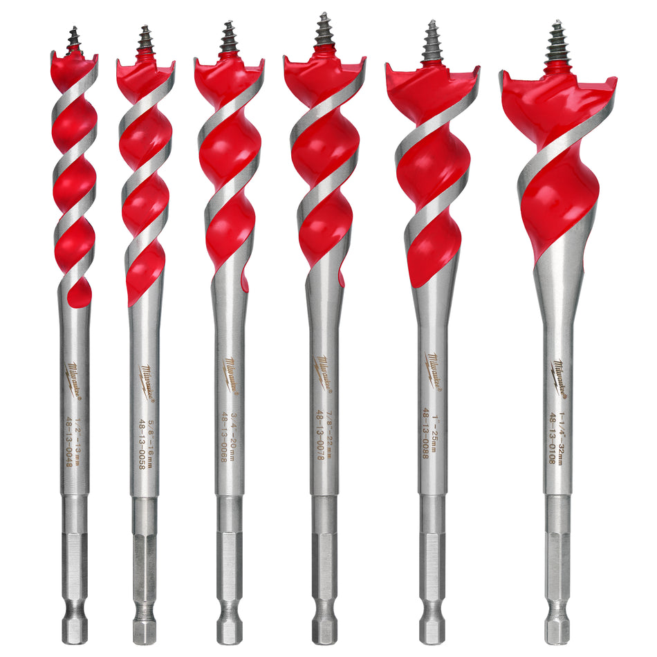 Milwaukee 48-13-0600, 6 pc 6-1/2" SPEED FEED Wood Bit Set