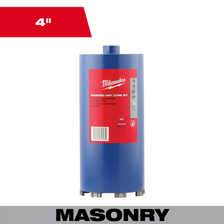 Milwaukee 48-17-0040, 4" Dry Core Masonry Bit