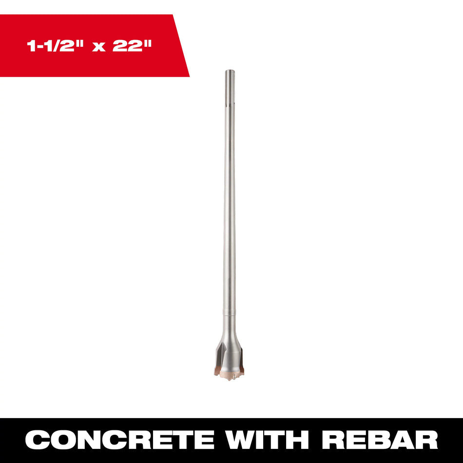 Milwaukee 48-20-5302, 1-1/2" X 22" One Piece SDS-MAX Tunnel Bit