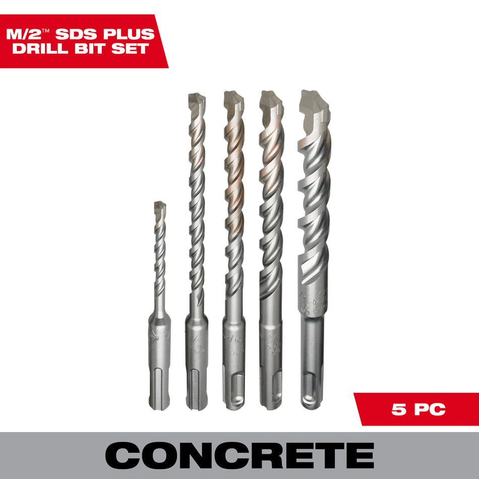 Milwaukee 48-20-7490, 5 pc SDS Plus Bit Assortment
