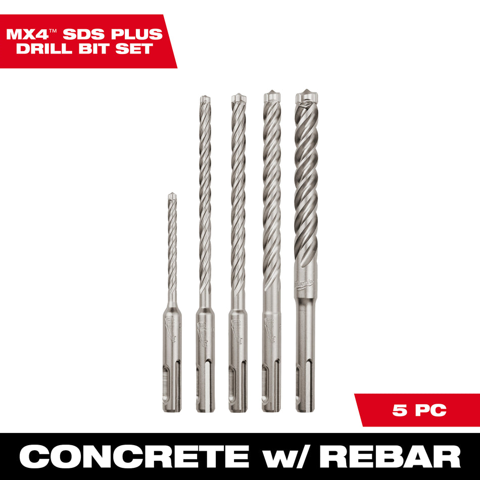 Milwaukee 48-20-7498, SDS-PLUS 4CT MX4™ 5 PC KIT