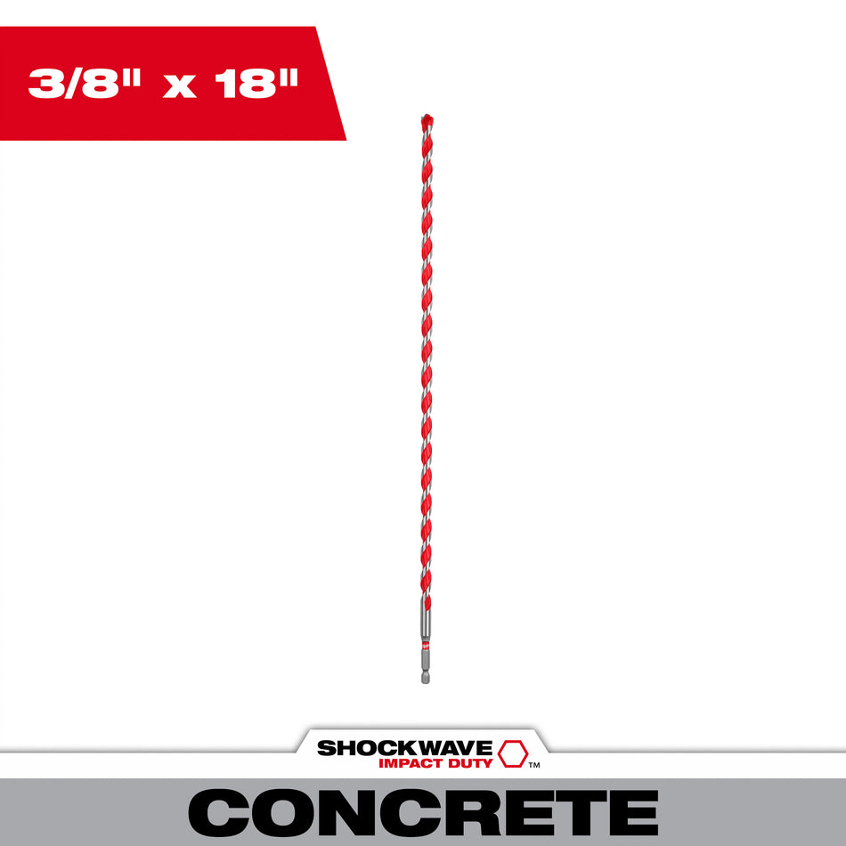 Milwaukee 48-20-9023, 3/8'' x 16'' x 18'' Carbide Hammer Drill Bit