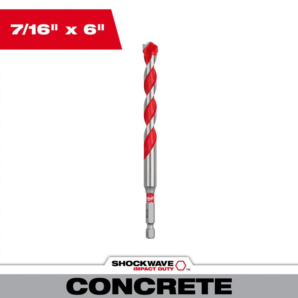 Milwaukee 48-20-9025, 7/16" x 4" x 6" Hammer Drill Bit