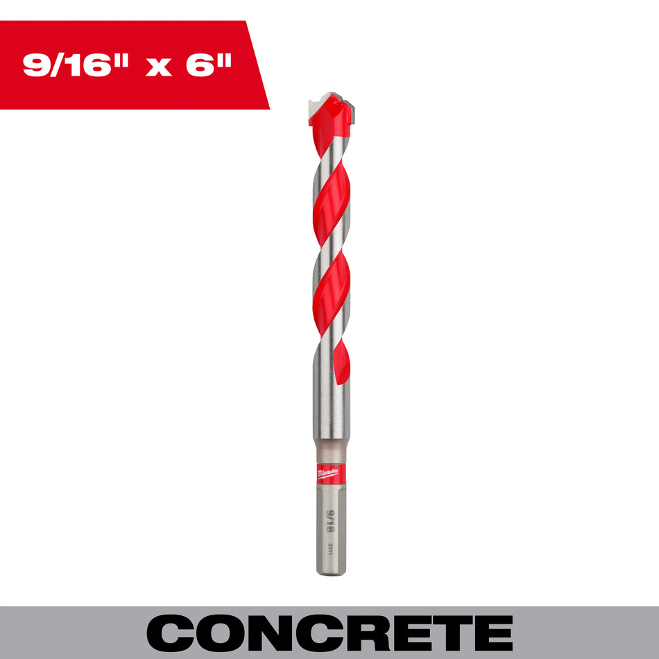 Milwaukee 48-20-9035, 9/16'' x 4'' x 6'' Carbide Hammer Drill Bit