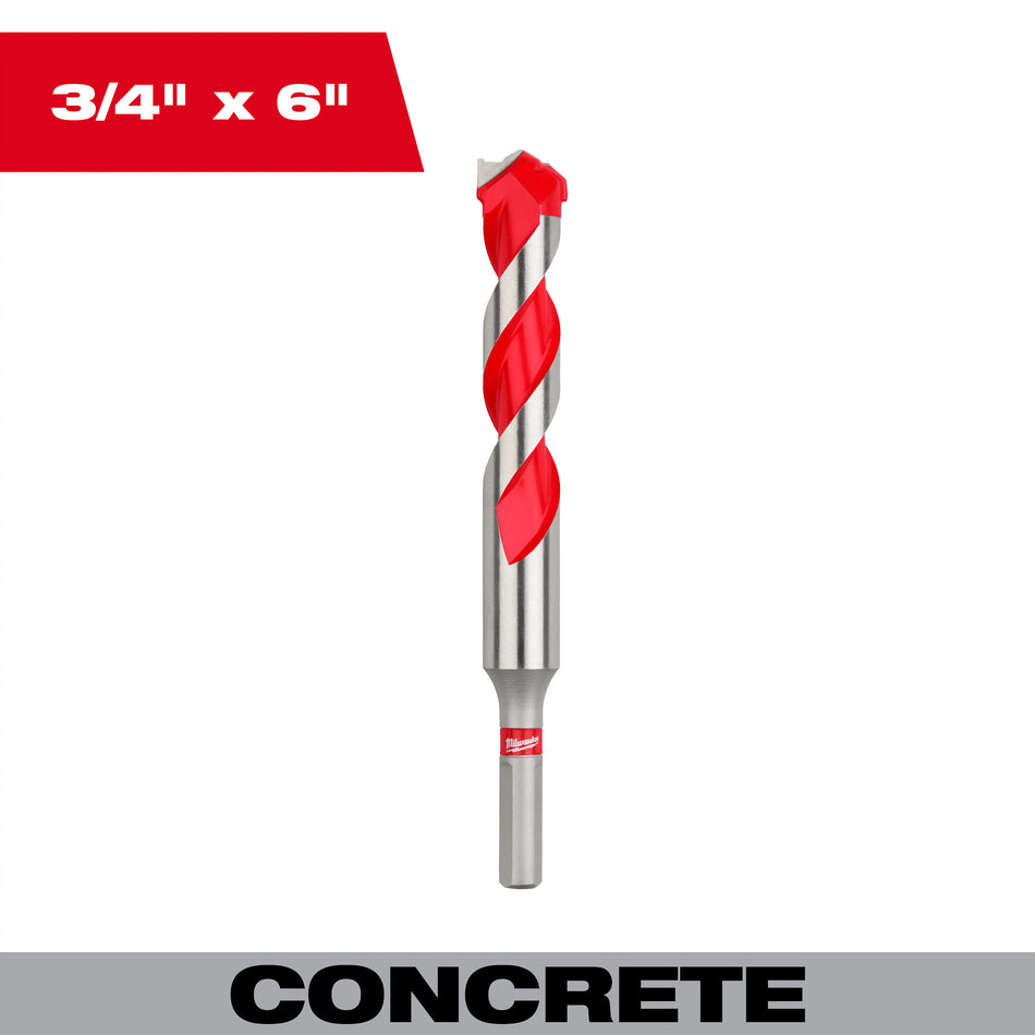 Milwaukee 48-20-9045, 3/4'' x 4'' x 6'' Carbide Hammer Drill Bit