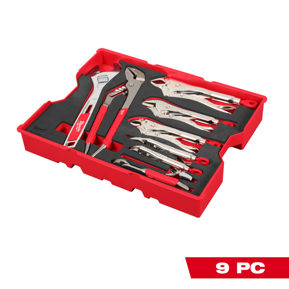 Milwaukee 48-22-0160, 9pc. Pliers & Wrench Set with Tray for PACKOUT™ Drawers