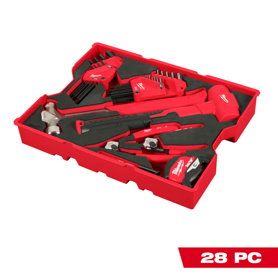 Milwaukee 48-22-0161, 28pc. Hex Key & Hammer Set with Tray for PACKOUT™ Drawers