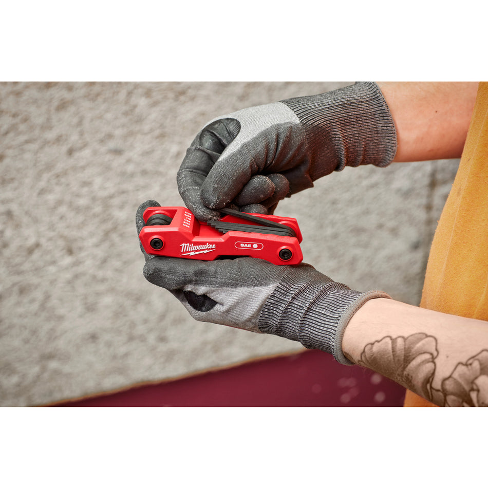 Milwaukee 48-22-2181, 9 Key Folding Hex Key Set - SAE