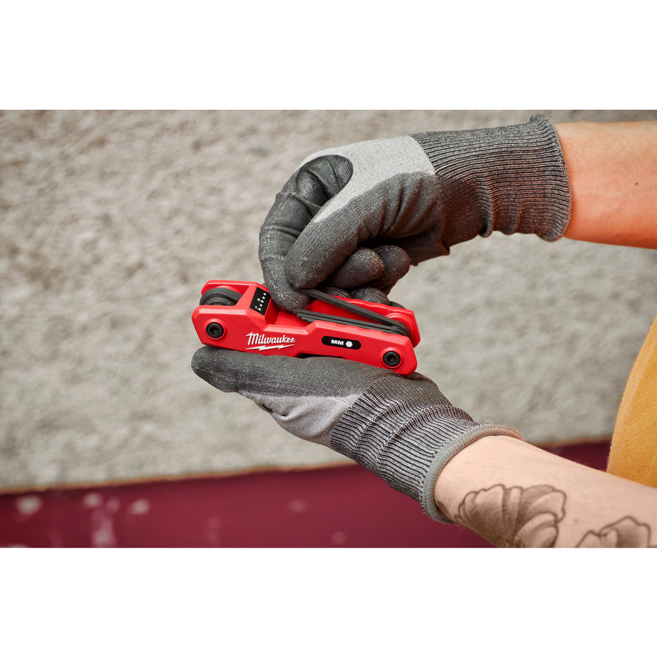 Milwaukee 48-22-2182, 8-Key Folding Hex Key Set - Metric