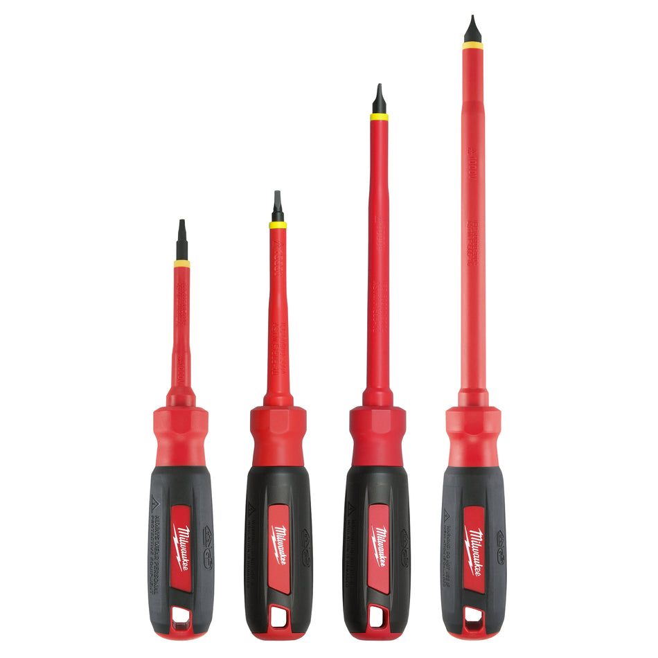 Milwaukee 48-22-2205, 4 pc 1000V Insulated Screwdriver Set with Square Recess