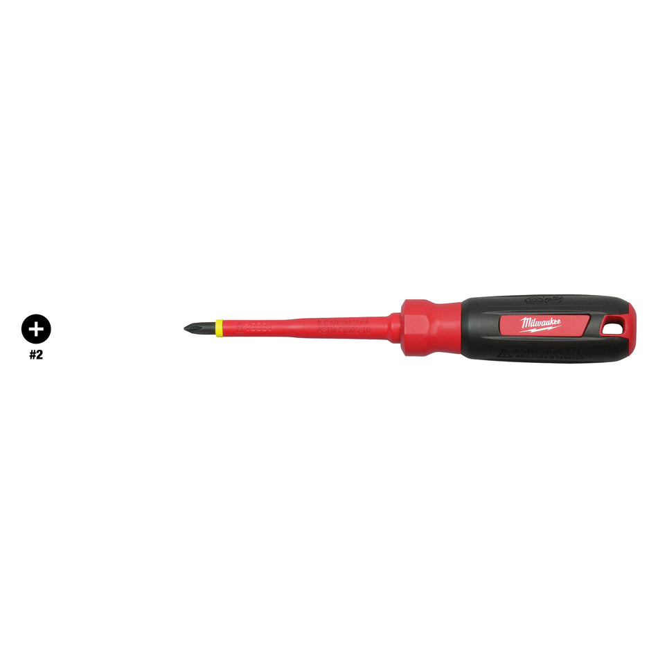 Milwaukee 48-22-2212, #2 Phillips - 4" 1000V Insulated Screwdriver