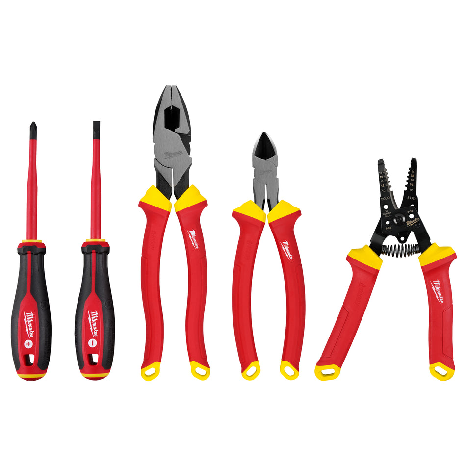 Milwaukee 48-22-2215, 5 PC 1000V Insulated Hand Tool Set