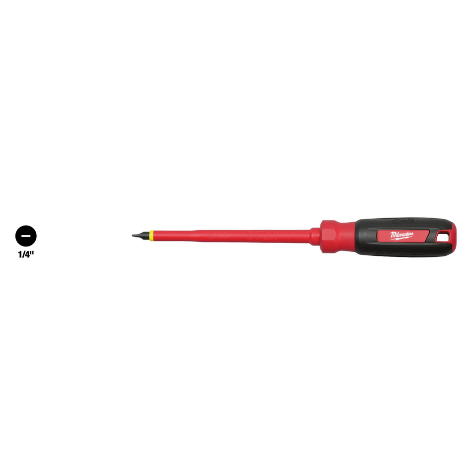 Milwaukee 48-22-2221, 1/4" Slotted - 6" 1000V Insulated Screwdriver