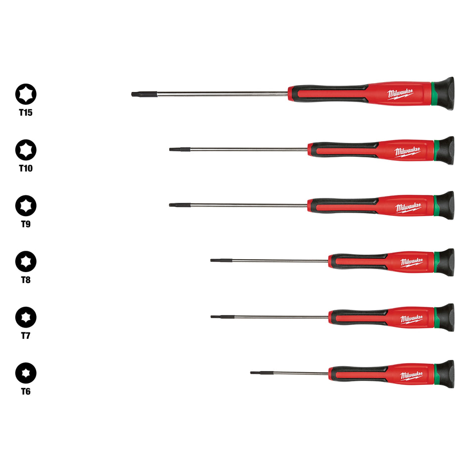 Milwaukee 48-22-2610, 6 pc TORX Precision Screwdriver Set w/ Case