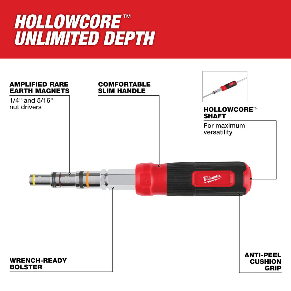Milwaukee 48-22-2923, 7-IN-1 HOLLOWCORE™ Multi-Nut Driver