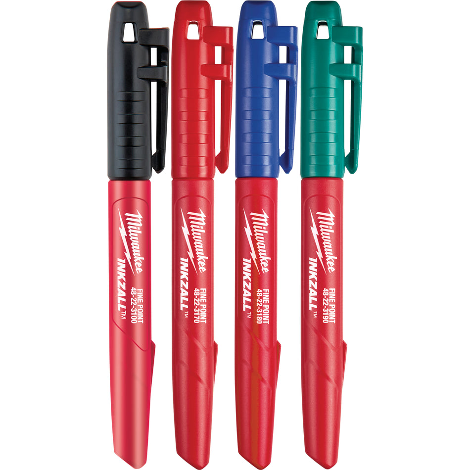 Milwaukee 48-22-3106, 4PK Fine Point Colored Markers
