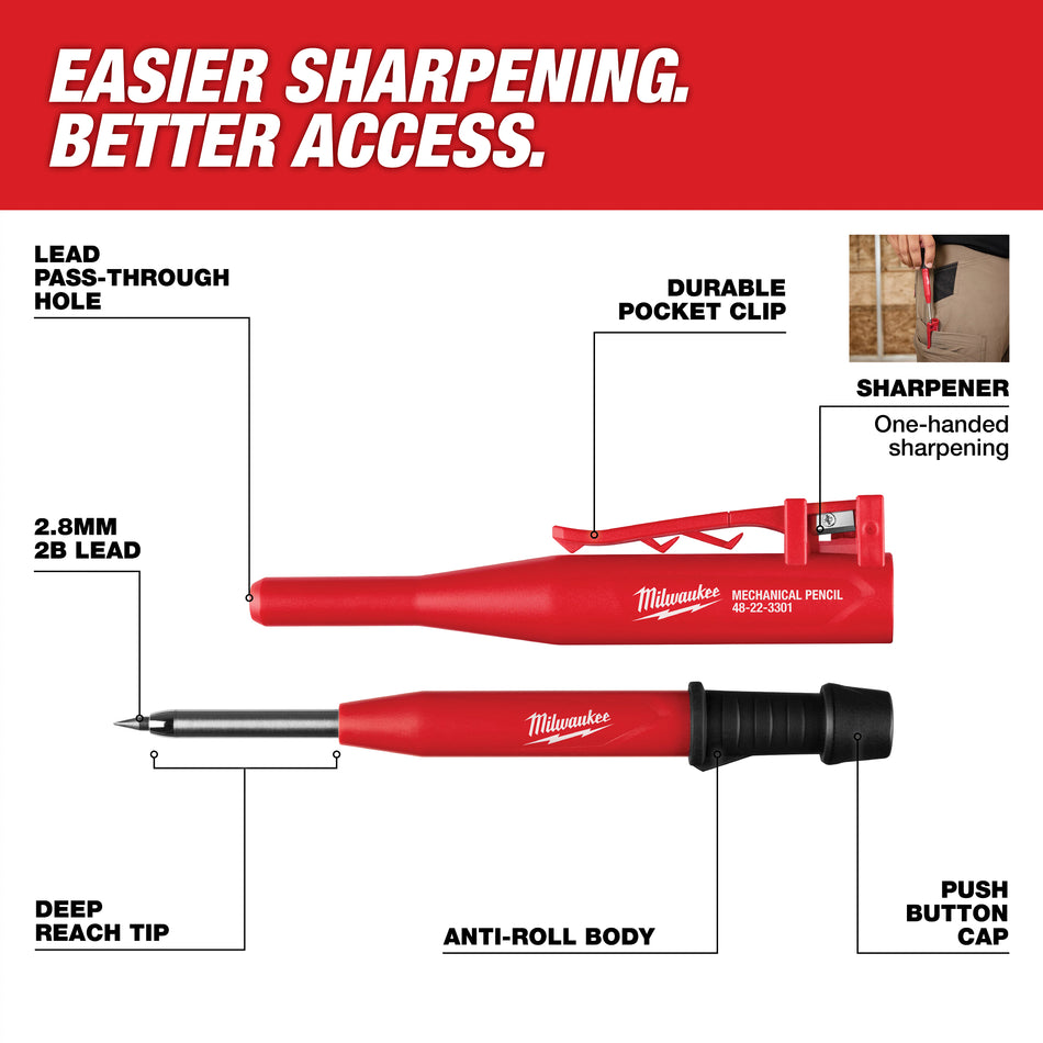 Milwaukee 48-22-3301, Mechanical Pencil with Lead Pack