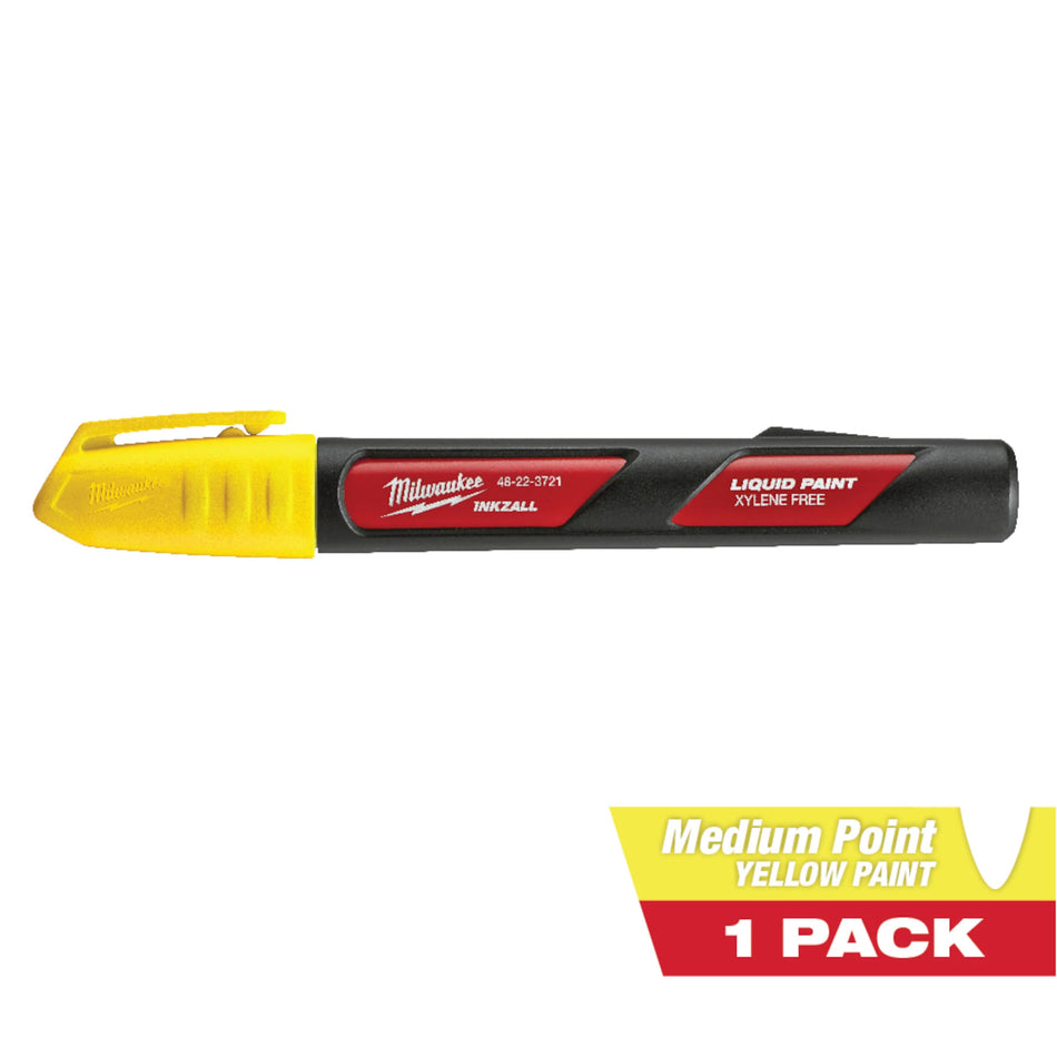 Milwaukee 48-22-3722, INKZALL Yellow Paint Marker (carded)