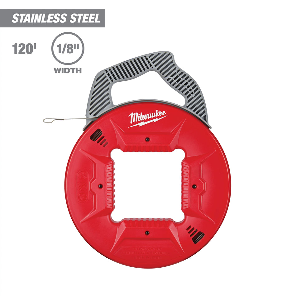 Milwaukee 48-22-4186, 120 ft. x 1/8 in. Stainless Steel Fish Tape