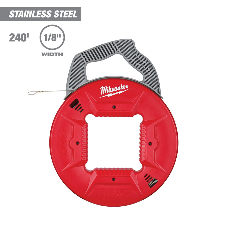 Milwaukee 48-22-4188, 240 ft. x 1/8 in. Stainless Steel Fish Tape