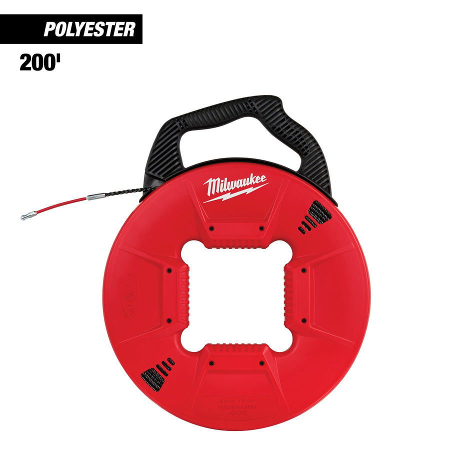 Milwaukee 48-22-4197,  Polyester Fish Tape w/ Flexible Metal Leader 200'