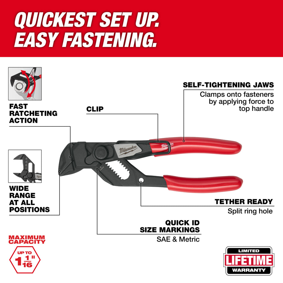 Milwaukee 48-22-6906, 5" Pliers Wrench W/ Belt Clip