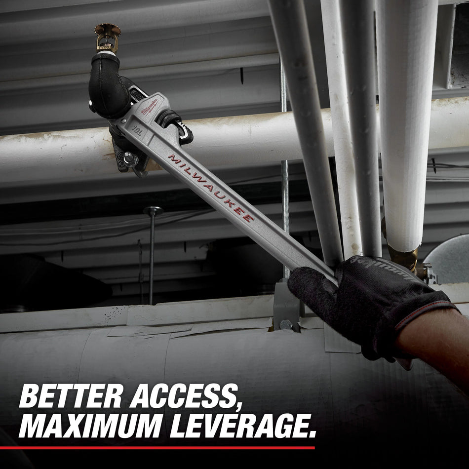 Milwaukee 48-22-7213, 10L Pipe Wrench with POWERLENGTH High Leverage Handle