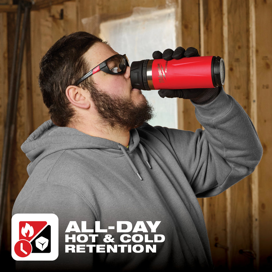 Milwaukee 48-22-8395R, PACKOUT™ 18oz Insulated Bottle with Sip Lid (Red)