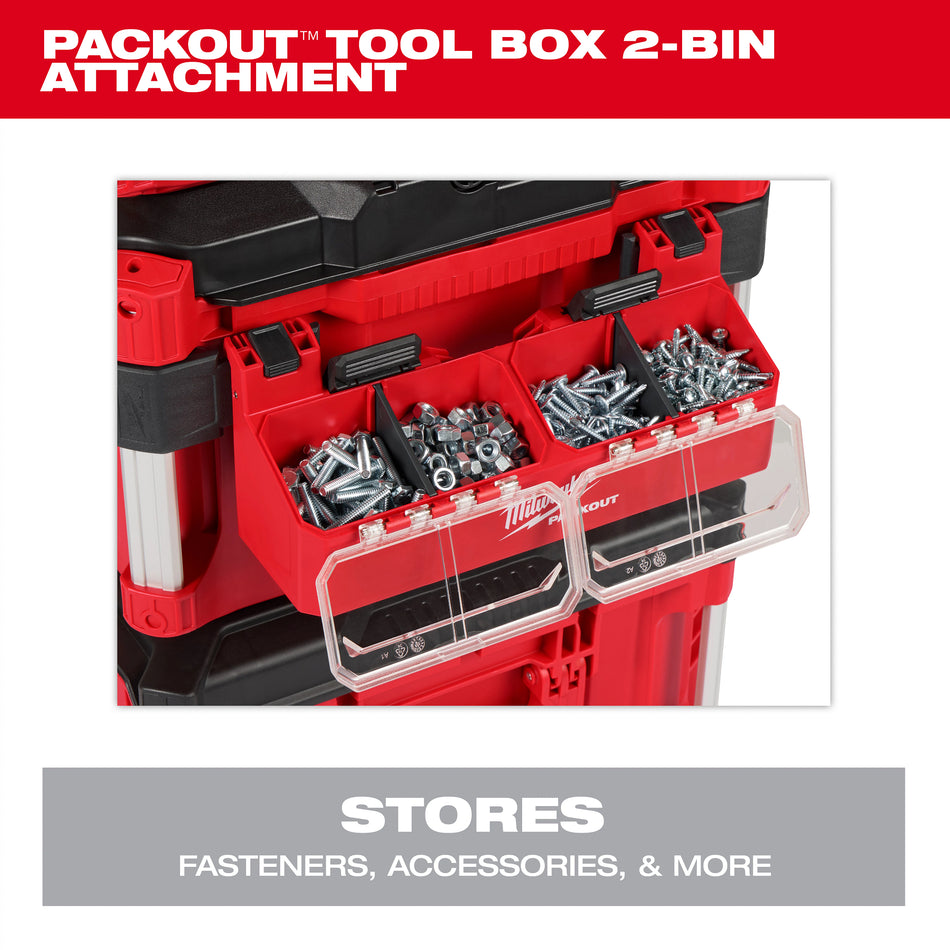 Milwaukee 48-22-8610, PACKOUT™ Tool Box 2-Bin Attachment