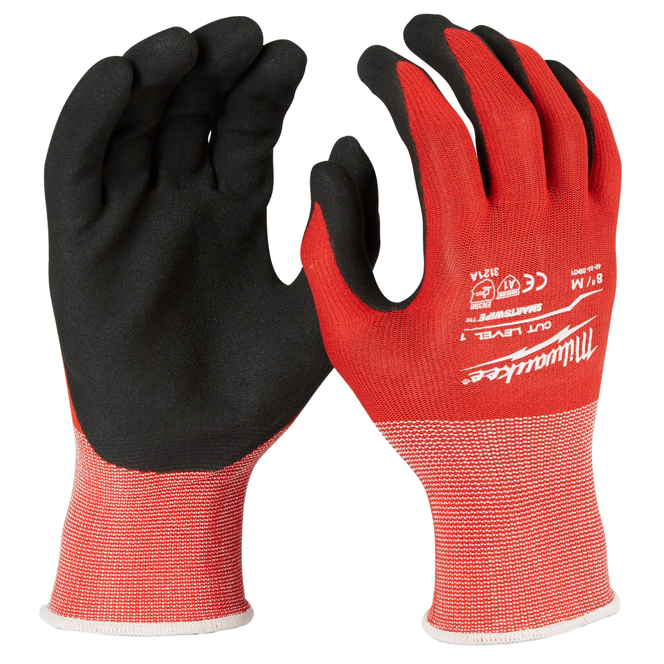 Milwaukee 48-22-8901, Cut Level 1 Dipped Gloves - Medium