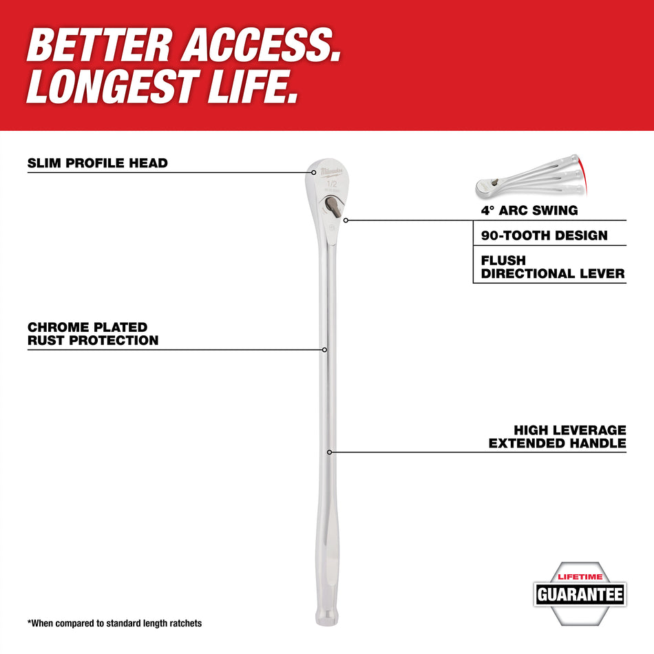 Milwaukee 48-22-9050, 1/2" Drive 18" Ratchet