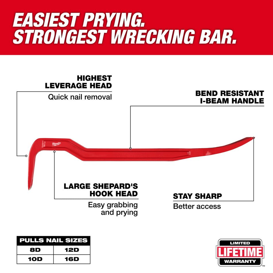 Milwaukee 48-22-9070, 18" Wrecking Bar