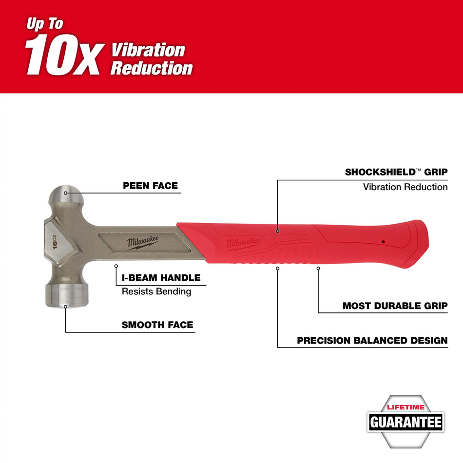 Milwaukee 48-22-9130, 16oz STEEL BALL PEEN HAMMER