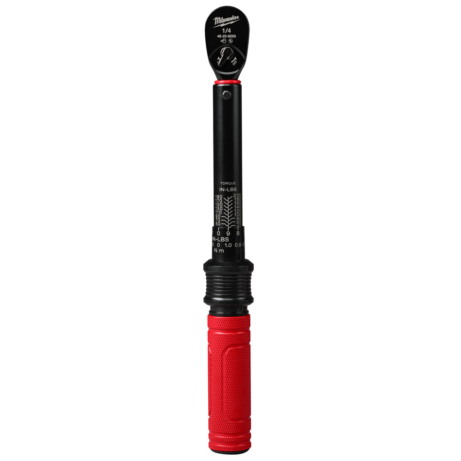 Milwaukee 48-22-9200, 1/4” Drive Click Torque Wrench (40-200 in·lbf)