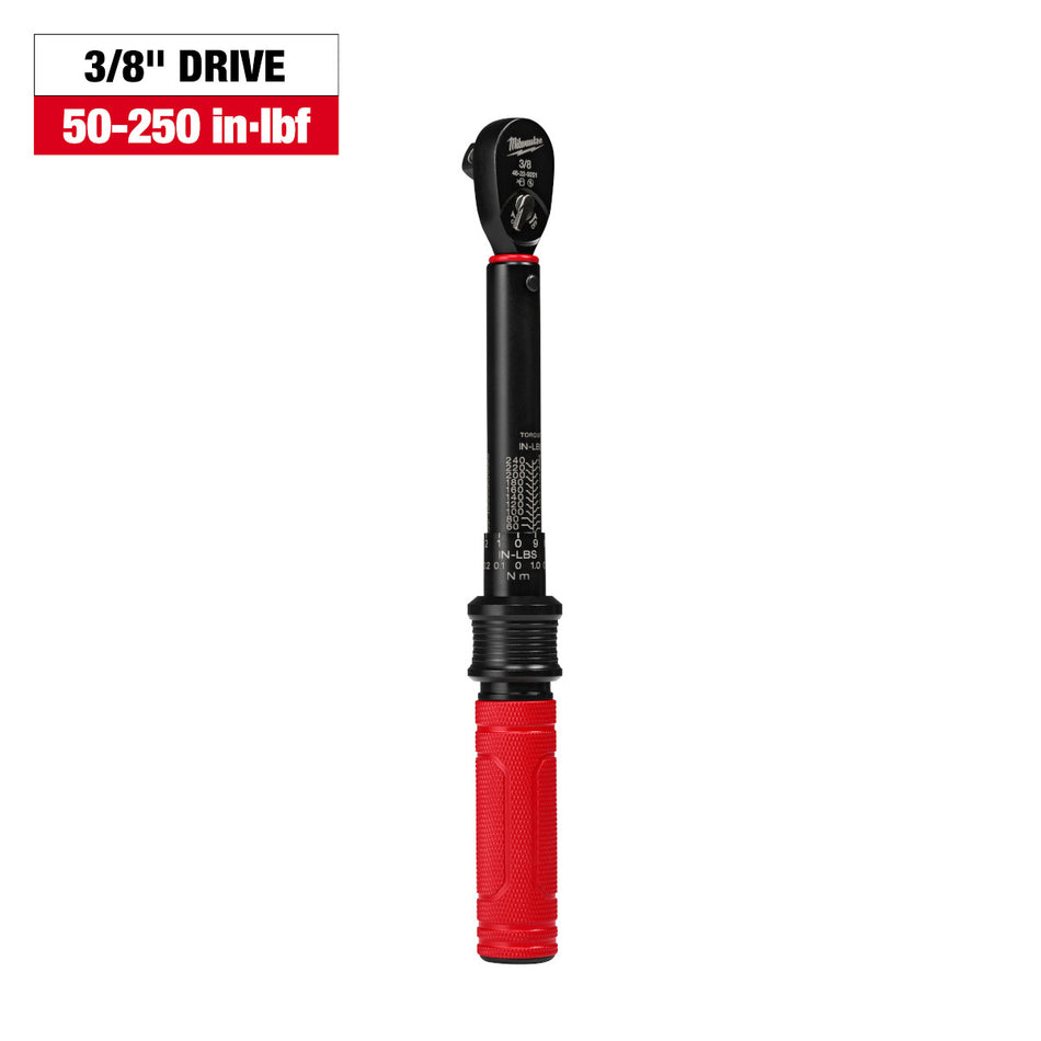 Milwaukee 48-22-9201, 3/8” Drive Click Torque Wrench (50-250 in·lbf)