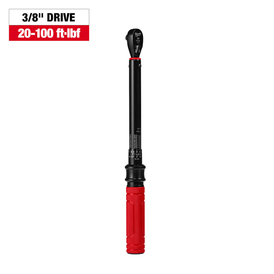 Milwaukee 48-22-9202, 3/8” Drive Click Torque Wrench (20-100 ft·lbf)