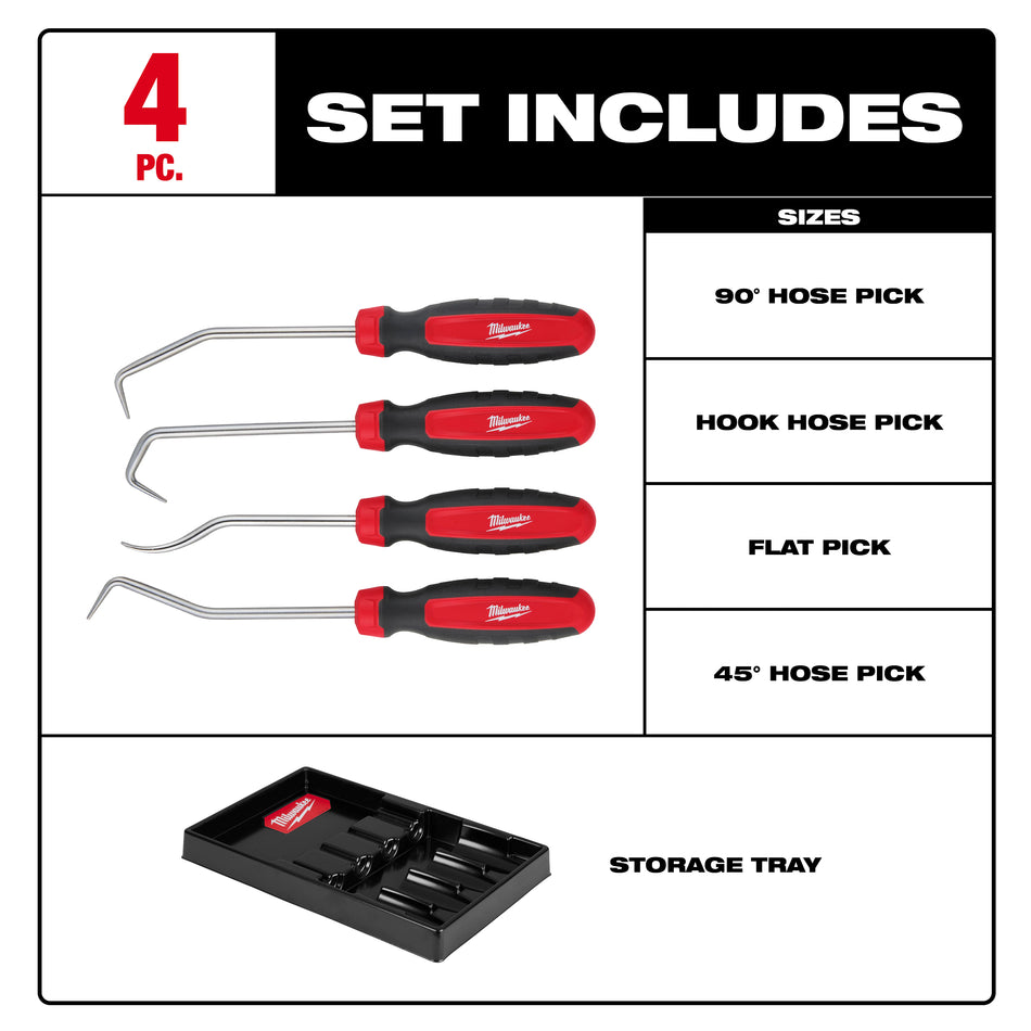 Milwaukee 48-22-9217, 4pc Hose Pick Set