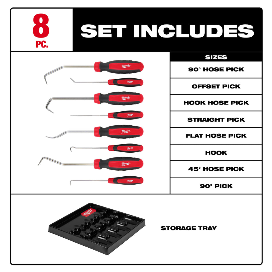 Milwaukee 48-22-9218, 8PC Hook And Pick Set