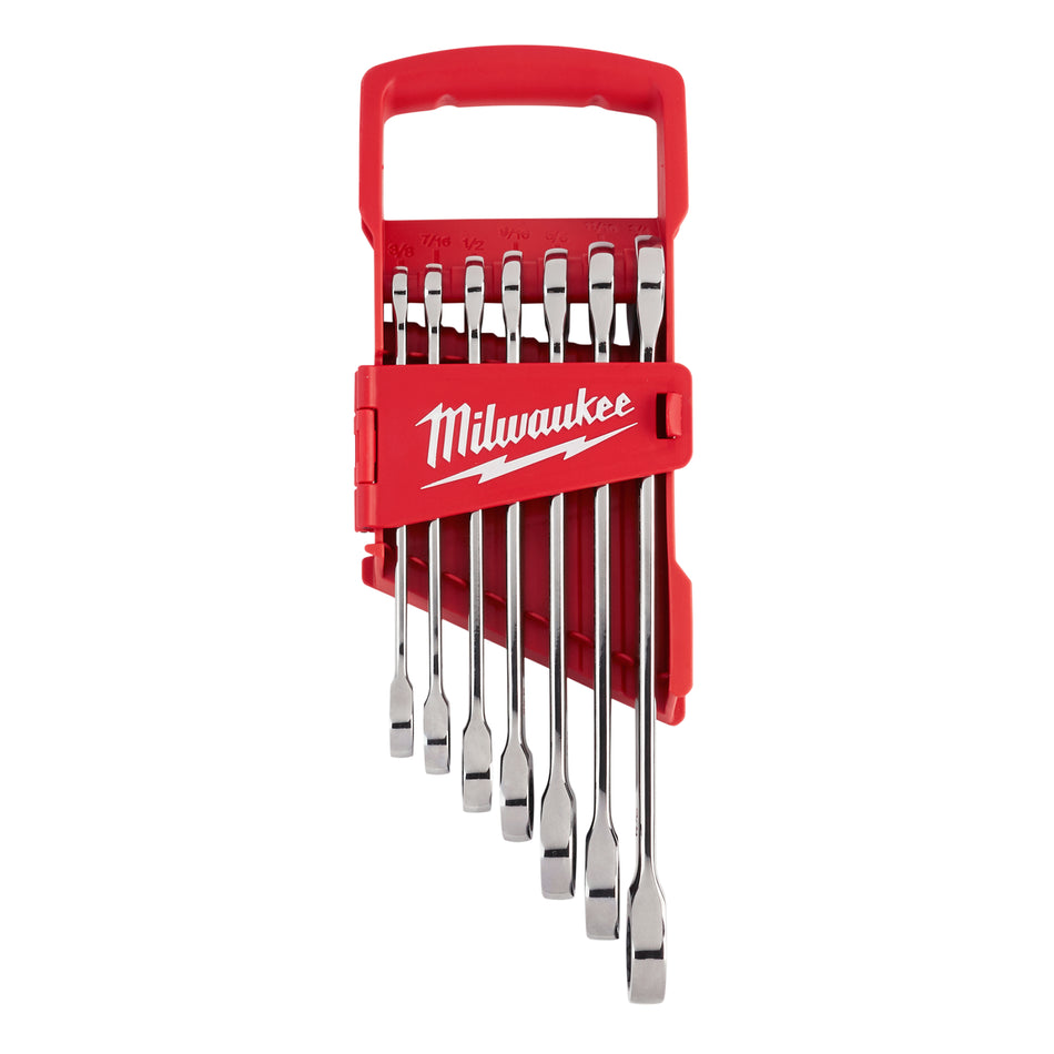 Milwaukee 48-22-9406, 7pc Ratcheting Combination Wrench Set (SAE)