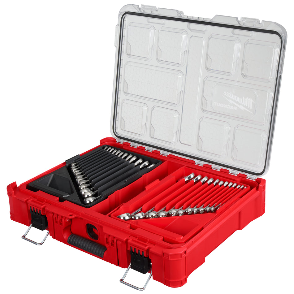 Milwaukee 48-22-9485, 30pc Metric & SAE Combination Wrench Set with PACKOUT™ Organizer