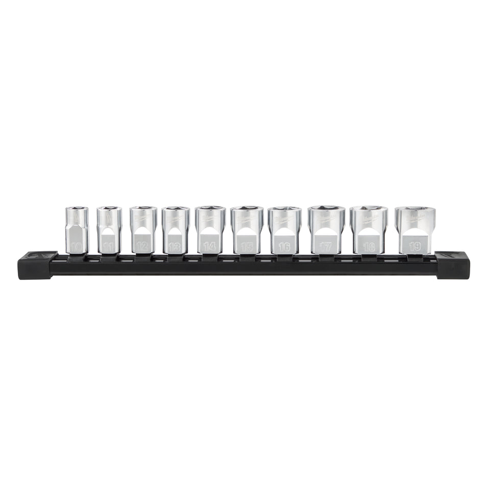 Milwaukee 48-22-9503, 10pc 3/8" Metric Sockets with FOUR FLAT™ Sides