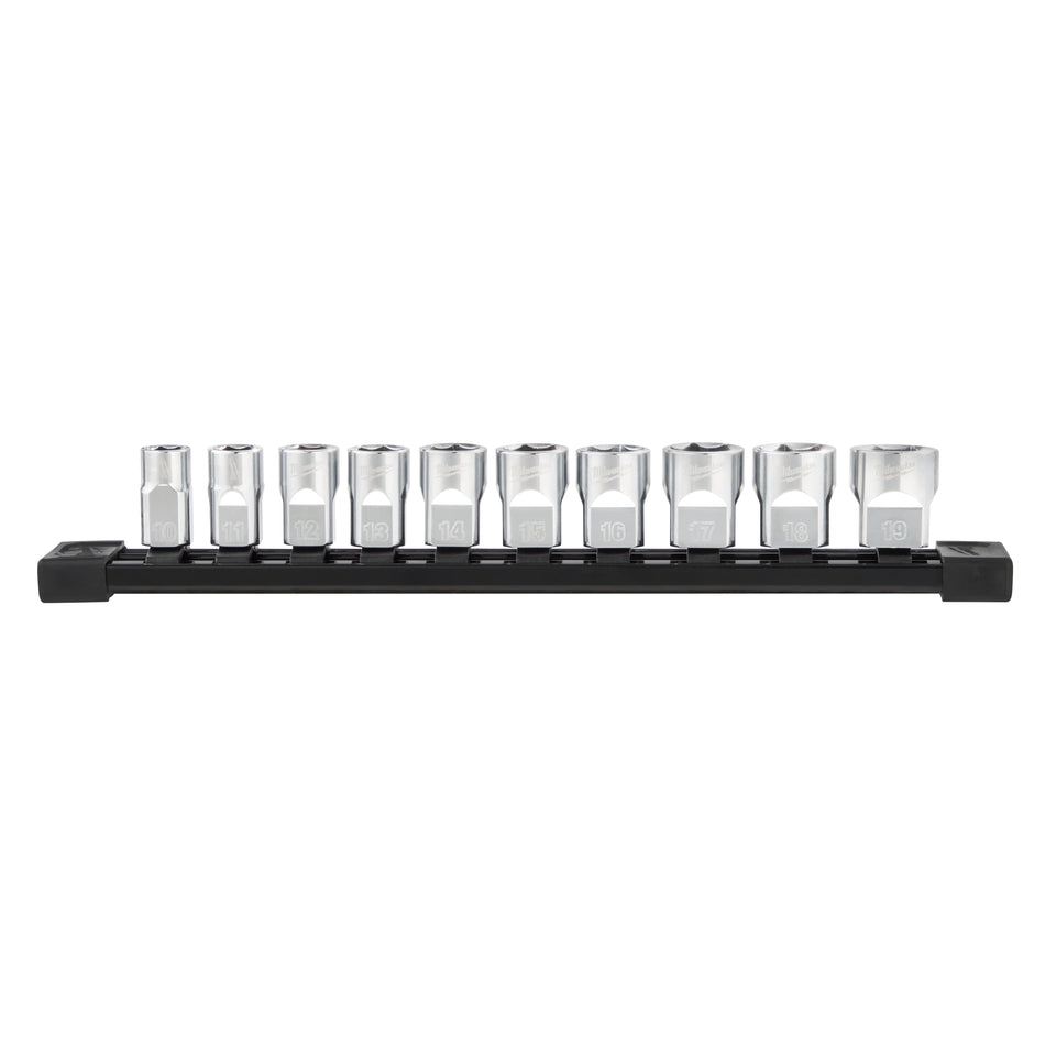Milwaukee 48-22-9503, 10pc 3/8" Metric Sockets with FOUR FLAT™ Sides