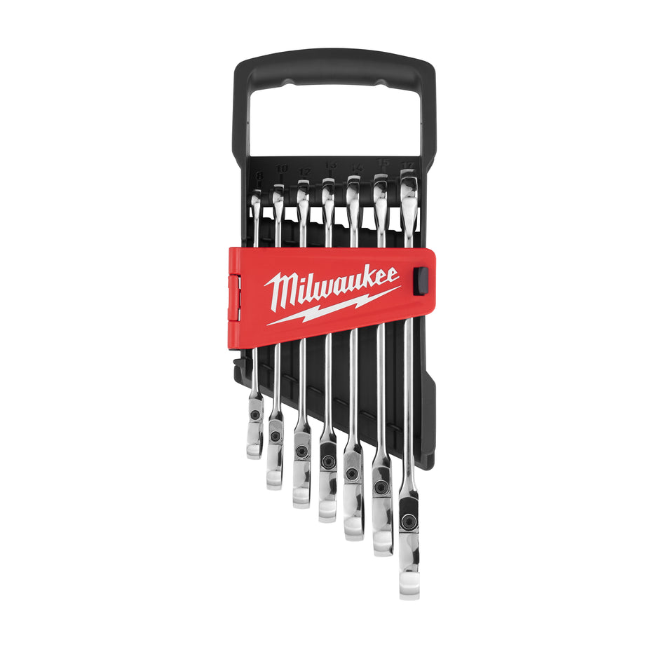 Milwaukee 48-22-9529, Flex Head Ratcheting Wrench Set - Metric - 7 Piece