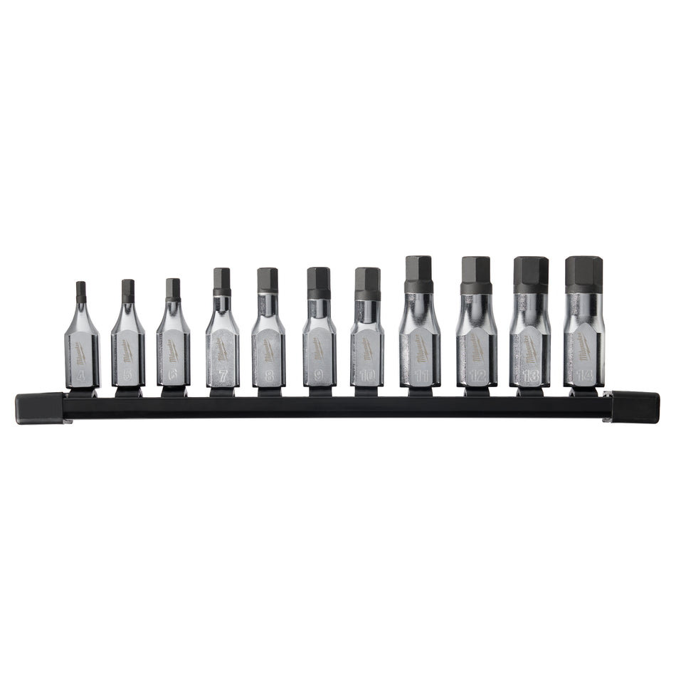 Milwaukee 48-22-9543, 11pc 3/8" Drive Hex Bit Socket Set - Metric