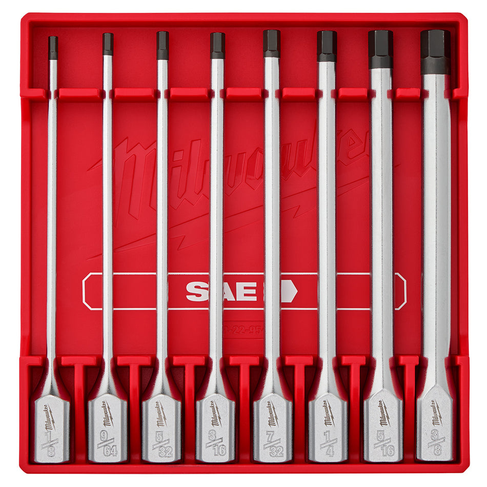 Milwaukee 48-22-9546, 8pc 3/8” Drive Long Hex Bit Socket Set - SAE