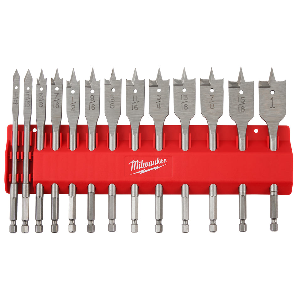 Milwaukee 48-27-1520, 13 PC Flat Boring Bit Set