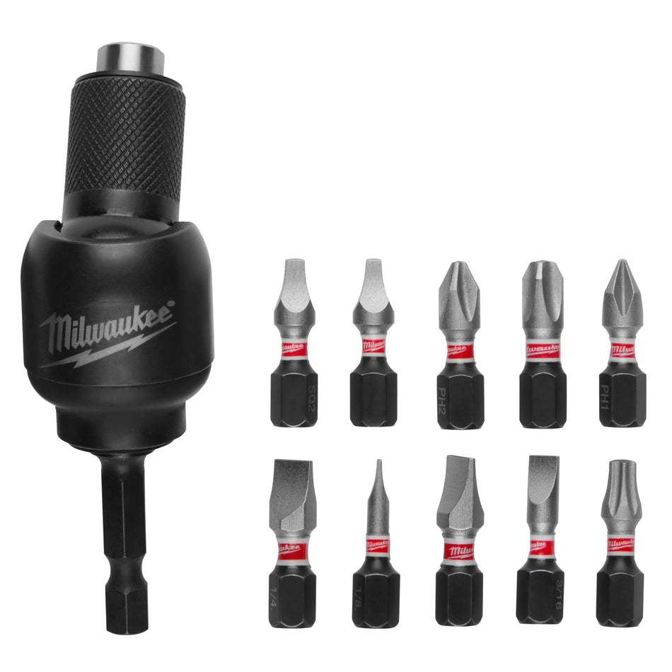 Milwaukee 48-32-2301, SHOCKWAVE™ 30° KNUCKLE™ Pivoting Bit Holder -11PC