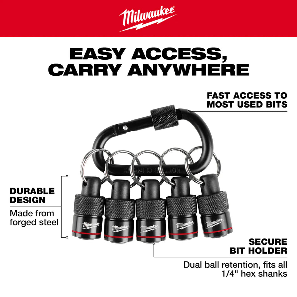 Milwaukee 48-32-4537, 5PC BIT HOLDER W/ CARABINER