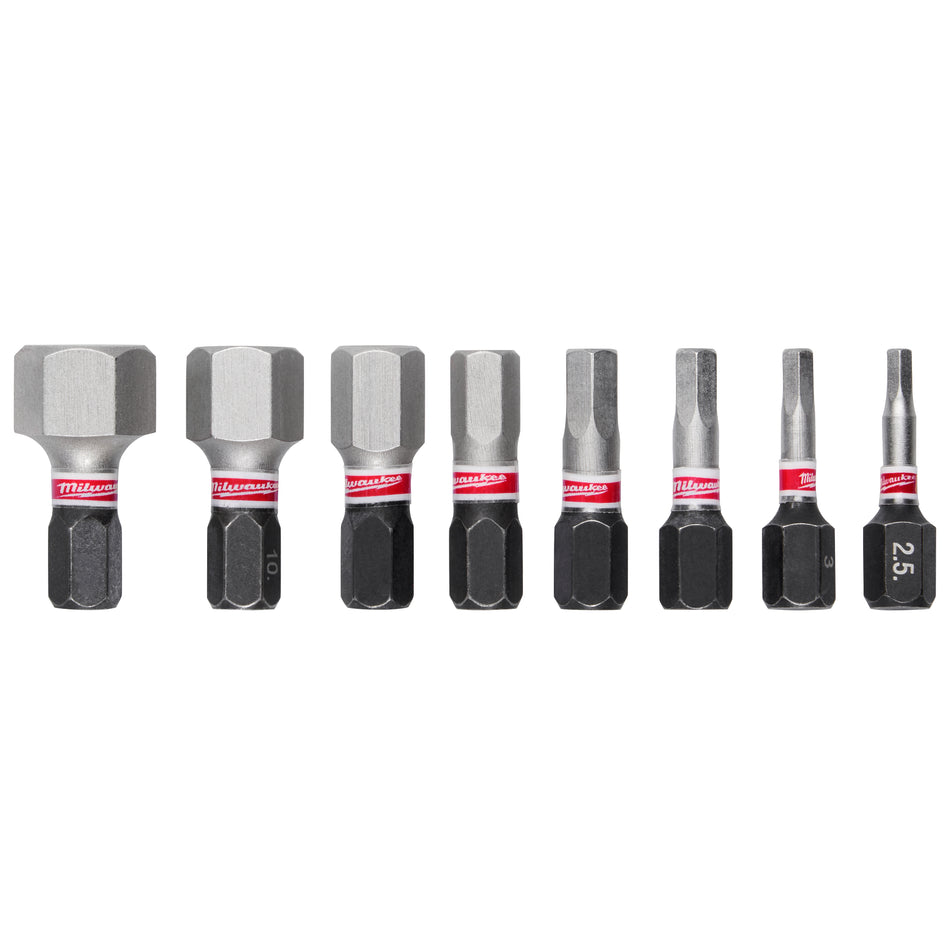 Milwaukee 48-32-4617, Shockwave 1" Metric Hex Impact Bit Set 8pc