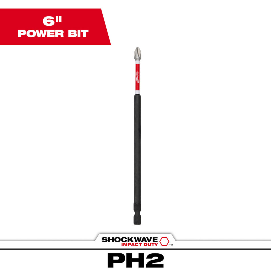 Milwaukee 48-32-4802, SHOCKWAVE™ Impact Duty 6" Phillips #2 Power Bit